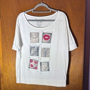 Aeropostale White Graphic Short Sleeve Tee